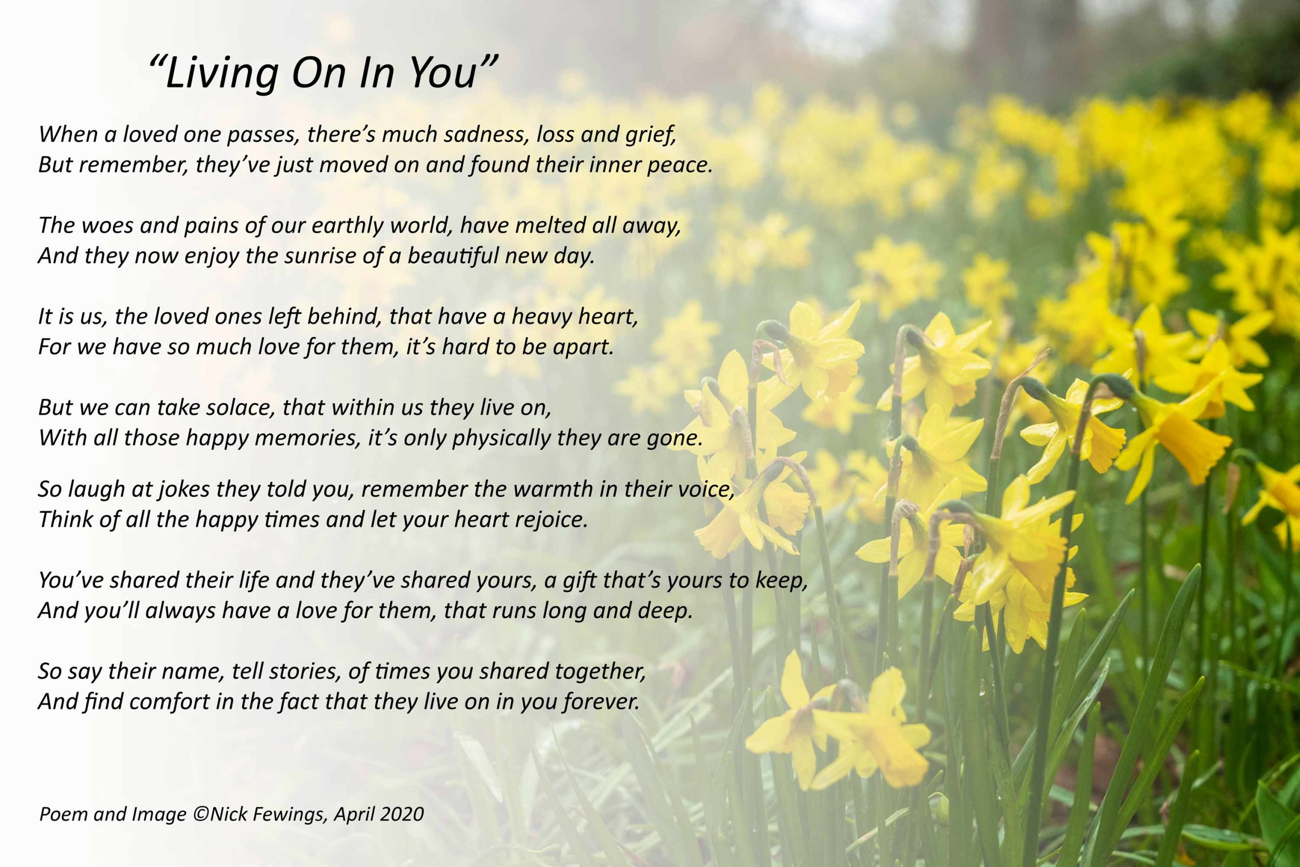 Living On In You Poem by Nick Fewings-Ngagementworks